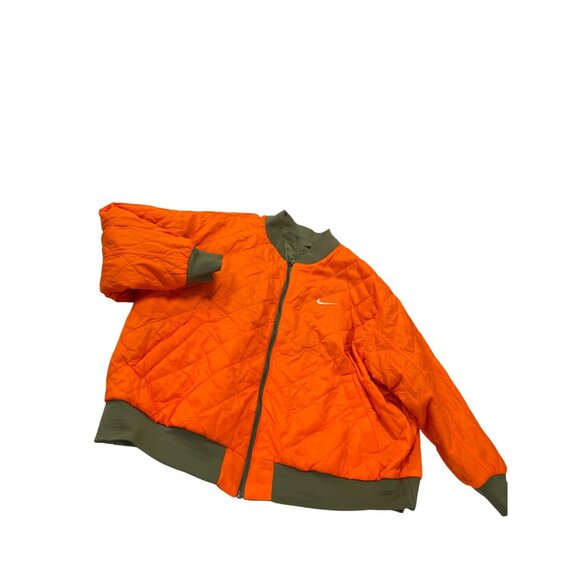 Nike Mens Olive Green orange reversible Bomber Jacket SZ 1X SKU 9377 - Picture 11 of 16